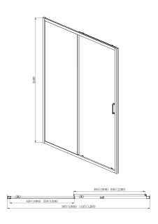 Душевая дверь Aquatek AQ ARI RA 12020CH 120см хром